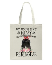 Messy - BLACK Pekingese Tote Bag tile