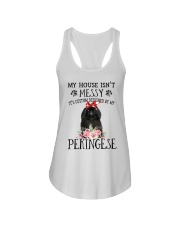 Messy - BLACK Pekingese Ladies Flowy Tank tile