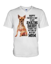 Happy Father Day - Chihuahua V-Neck T-Shirt tile