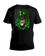 Lucky Flag - BLACK Pug 2 V-Neck T-Shirt tile