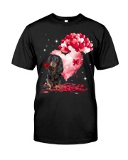 Valentine Balloon - Black Long-haired Dachshund Premium Fit Mens Tee tile
