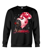 Valentine Balloon - Black Long-haired Dachshund Crewneck Sweatshirt tile