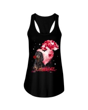Valentine Balloon - Black Long-haired Dachshund Ladies Flowy Tank tile