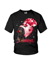 Valentine Balloon - Black Long-haired Dachshund Youth T-Shirt tile