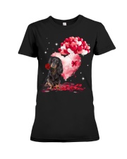 Valentine Balloon - Black Long-haired Dachshund Premium Fit Ladies Tee tile
