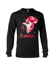 Valentine Balloon - Black Long-haired Dachshund Long Sleeve Tee tile