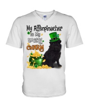 Lucky Charm - Affenpinscher V-Neck T-Shirt tile
