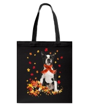 Autumn Leaves Scraf Boston Terrier Tote Bag tile