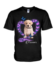 Butterflies - Goldador V-Neck T-Shirt tile