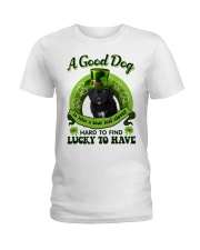 Four Leaf - BLACK Goldendoodle Ladies T-Shirt tile