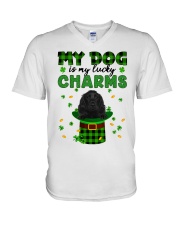 Lucky Charm - BLACK Cocker Spaniel V-Neck T-Shirt tile
