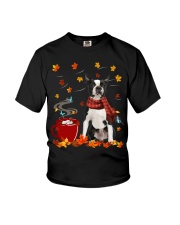 Hot Chocolate - BLACK Boston Terrier Youth T-Shirt tile