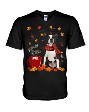 Hot Chocolate - BLACK Boston Terrier V-Neck T-Shirt tile
