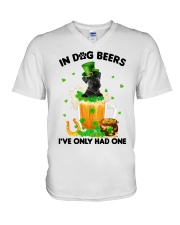Dog Beers - Giant Schnauzer V-Neck T-Shirt tile