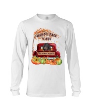 Pumpkin House - Black Long-haired Dachshund Long Sleeve Tee tile