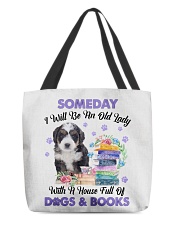 Old Lady - Bernedoodle All-Over Tote tile