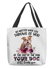At The End - Old English Bulldog All-Over Tote tile