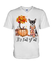 It is Fall - Chihuahua V-Neck T-Shirt tile