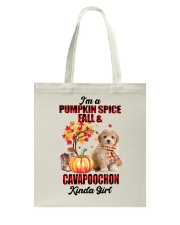 Pumpkin Girl - Cavapoochon Tote Bag tile
