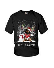 Xmas Reindeer - Black and Tan Coonhound Youth T-Shirt tile