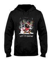 Xmas Reindeer - Black and Tan Coonhound Hooded Sweatshirt front