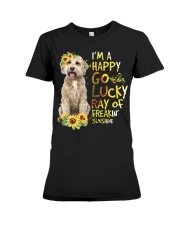 I Am Happy Go Lucky Goldendoodle Premium Fit Ladies Tee tile