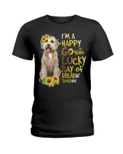 I Am Happy Go Lucky Goldendoodle Ladies T-Shirt tile