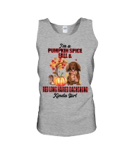 Pumpkin Girl - Red Long Haired Dachshund Unisex Tank tile