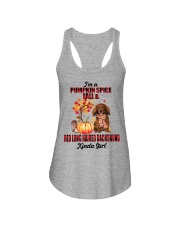 Pumpkin Girl - Red Long Haired Dachshund Ladies Flowy Tank tile