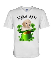Lucky Kiss - CREAM Toy Poodle V-Neck T-Shirt tile