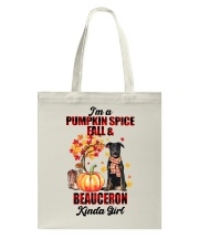 Pumpkin Girl - Beauceron Tote Bag tile