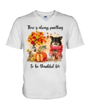 Thankful For - LONG HAIRED Chihuahua V-Neck T-Shirt tile