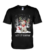Xmas Reindeer - Pepper miniature schnauzer V-Neck T-Shirt tile