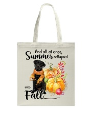 Into Fall - black Labrador 1 Tote Bag tile
