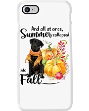Into Fall - black Labrador 1 Phone Case tile
