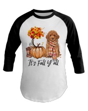It is Fall - Miniature Poodle Baseball Tee tile