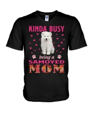 Kinda Busy - Samoyed V-Neck T-Shirt tile