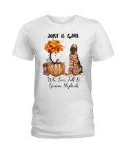 Girl Love Fall And - German Shepherd 1 Ladies T-Shirt tile