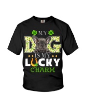 Lucky Charm - Grey French Bulldog Youth T-Shirt tile