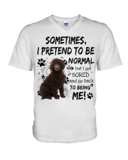 Sometimes - CHOCOLATE Standard Poodle V-Neck T-Shirt tile