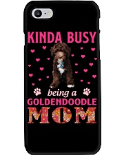 Kinda Busy - CHOCOLATE Goldendoodle Phone Case tile