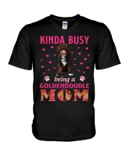 Kinda Busy - CHOCOLATE Goldendoodle V-Neck T-Shirt tile