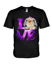 Heaven Love - Pomeranian V-Neck T-Shirt tile