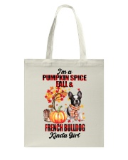 Pumpkin Girl - French Bulldog 3 Tote Bag tile