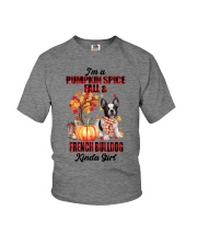 Pumpkin Girl - French Bulldog 3 Youth T-Shirt tile