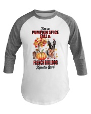 Pumpkin Girl - French Bulldog 3 Baseball Tee tile
