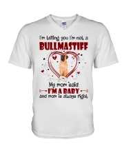 Dog Baby - Bullmastiff 2 V-Neck T-Shirt tile