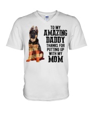 Amazing Daddy - German Shepherd V-Neck T-Shirt tile