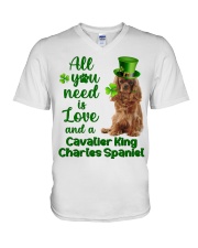 Lucky Need - Cavalier King Charles Spaniel 4 V-Neck T-Shirt tile