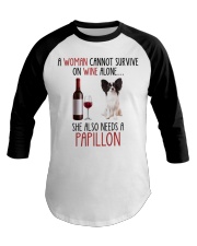 She Also Needs - Papillon Dog Baseball Tee tile